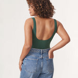 Women's Square Neck Bodysuit Midnight Emerald