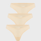 Women's V-shaped Low Rise Thongs 3 Pack Hazelnut (3pack)
