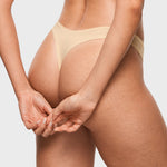 Women's V-shaped Low Rise Thongs 3 Pack Hazelnut (3pack)
