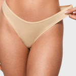 Women's V-shaped Low Rise Thongs 3 Pack Hazelnut (3pack)