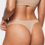 Women's V-shaped Low Rise Thongs 3 Pack Hazelnut (3pack)