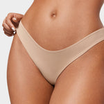 Women's V-shaped Low Rise Thongs 3 Pack Hazelnut (3pack)