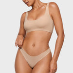 Women's V-shaped Low Rise Thongs 3 Pack Hazelnut (3pack)
