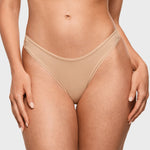 Women's V-shaped Low Rise Thongs 3 Pack Wheat (3pack)