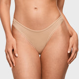 Women's V-shaped Low Rise Thongs 3 Pack Wheat (3pack)