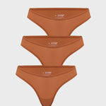 Women's V-shaped Low Rise Thongs 3 Pack Light Oatmeal (3pack)