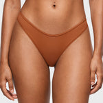 Women's V-shaped Low Rise Thongs 3 Pack Light Oatmeal (3pack)