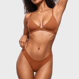 Women's V-shaped Low Rise Thongs 3 Pack Warm Beige (3pack)