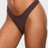 Women's V-shaped Low Rise Thongs 3 Pack Clay Brown (3pack)