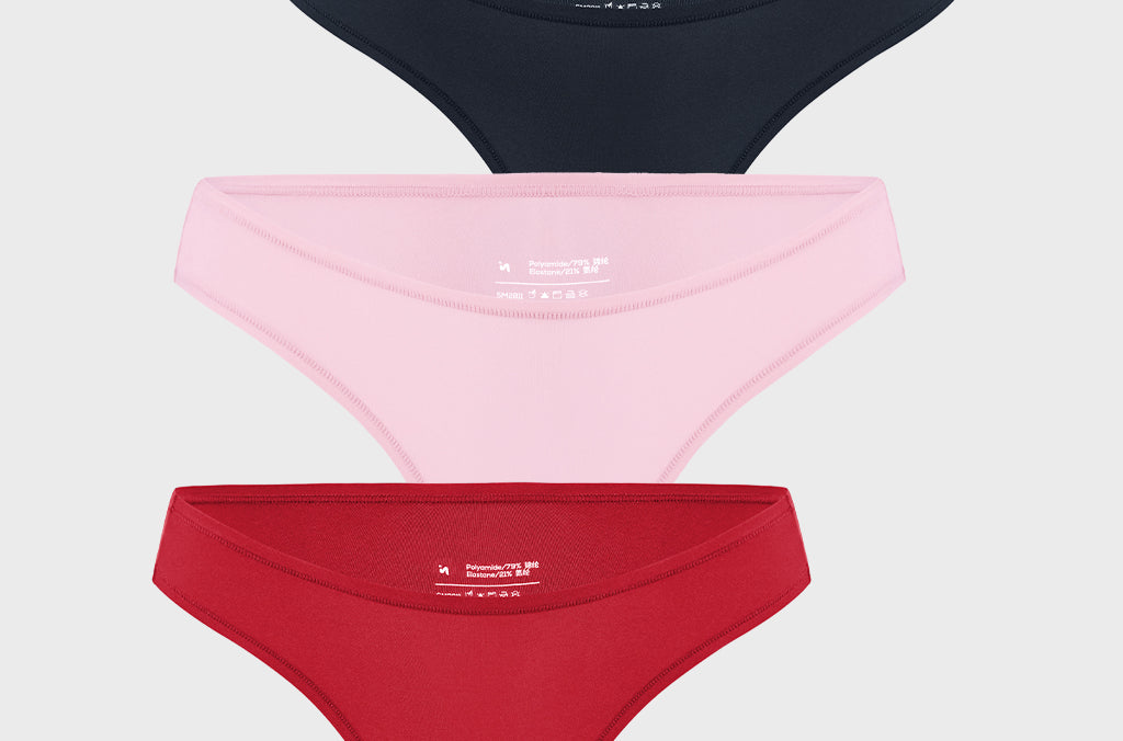 Women's V-shaped Low Rise Thongs 3 Pack Basic 6 (3pack)