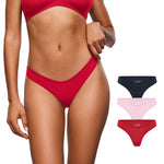 Women's V-shaped Low Rise Thongs 3 Pack Warm Beige (3pack)