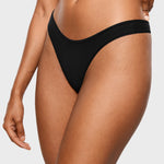 Women's V-shaped Low Rise Thongs 3 Pack Basic 5 (3pack)