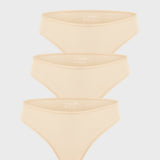Women's Smooth High Cut Cheeky Briefs 3 Pack Light Oatmeal (3pack)