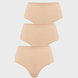 Women's Seamless High Rise Thongs 3 Pack Warm Beige (3pack)