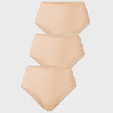 Women's Classic Mid Waist Full Briefs 3 Pack Warm Beige (3pack)