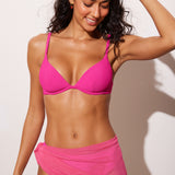 Women's Ribbed Plunge Bikini Top Insignia Blue