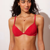 Women's Ribbed Plunge Bikini Top Insignia Blue