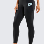 CRZ YOGA Women's Sleek Pocket Leggings 25” Coffee Brown