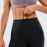 CRZ YOGA Women's Sleek Pocket Leggings 25” Coffee Brown