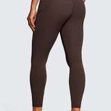 CRZ YOGA Women's Sleek Pocket Leggings 25” Hot Fudge Brown