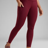 CRZ YOGA Women's Sleek Pocket Leggings 25” Hot Fudge Brown
