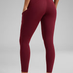CRZ YOGA Women's Sleek Pocket Leggings 25” Hot Fudge Brown