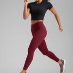 CRZ YOGA Women's Sleek Pocket Leggings 25” Hot Fudge Brown