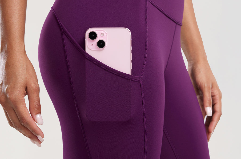 CRZ YOGA Women's Sleek Pocket Leggings 25” Melanite