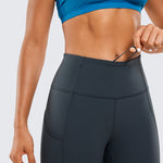 CRZ YOGA Women's Sleek Pocket Leggings 25” Red Merlot