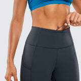 CRZ YOGA Women's Sleek Pocket Leggings 25” Red Merlot