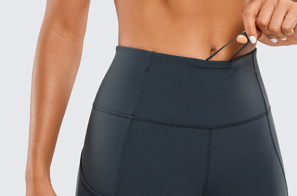 CRZ YOGA Women's Sleek Pocket Leggings 25” Red Merlot