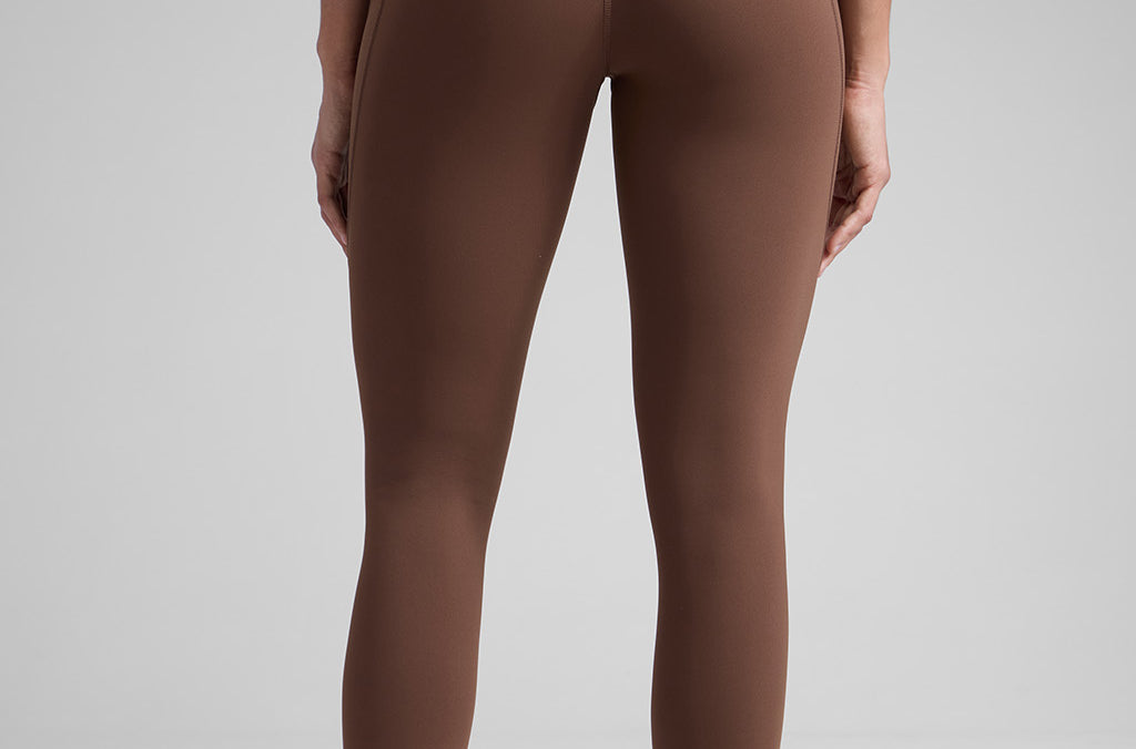 CRZ YOGA Women's Sleek Pocket Leggings 25” Red Merlot