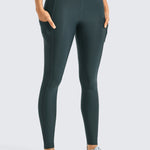 CRZ YOGA Women's Fleece Lined Leggings with Pockets 28'' Black