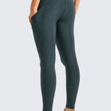 CRZ YOGA Women's Fleece Lined Leggings with Pockets 28'' Black