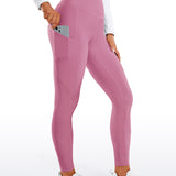 CRZ YOGA Women's Fleece Lined Leggings with Pockets 28'' Olive Green