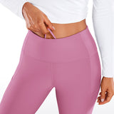 CRZ YOGA Women's Fleece Lined Leggings with Pockets 28'' Olive Green