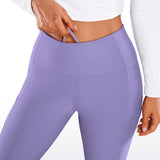 CRZ YOGA Women's Fleece Lined Leggings with Pockets 28'' Green Jade