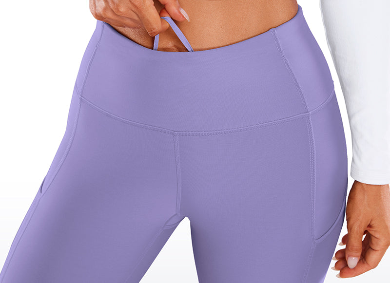 CRZ YOGA Women's Fleece Lined Leggings with Pockets 28'' Green Jade