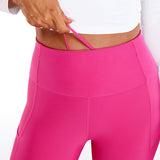 CRZ YOGA Women's Fleece Lined Leggings with Pockets 28'' Green Jade