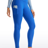 CRZ YOGA Women's Fleece Lined Leggings with Pockets 28'' Magenta Purple