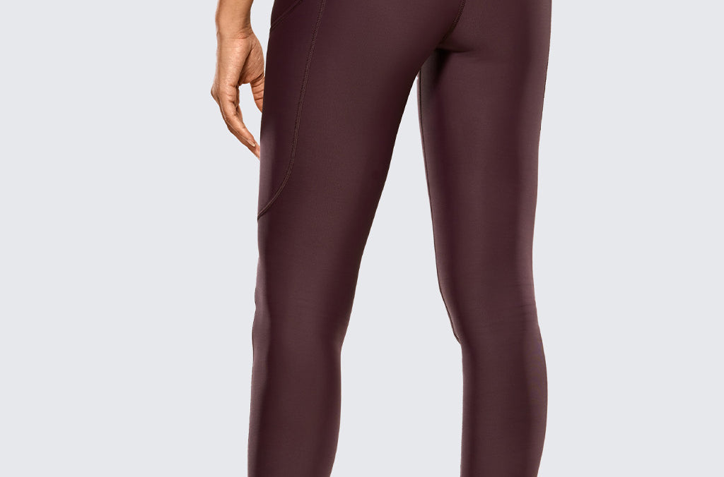 CRZ YOGA Women's Fleece Lined Leggings with Pockets 28'' Forest Dark Green