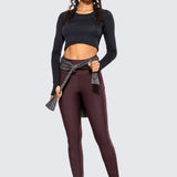 CRZ YOGA Women's Fleece Lined Leggings with Pockets 28'' Forest Dark Green