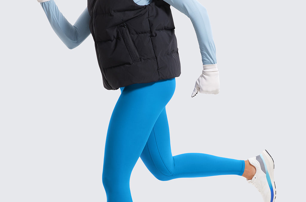 Women's Fleece Lined Leggings 28" Madagascar Blue