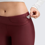 Women's Fleece Lined Leggings 28" Red Merlot