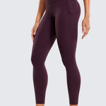 CRZ YOGA Women's Yoga Leggings 25" with Pockets Deep Purple