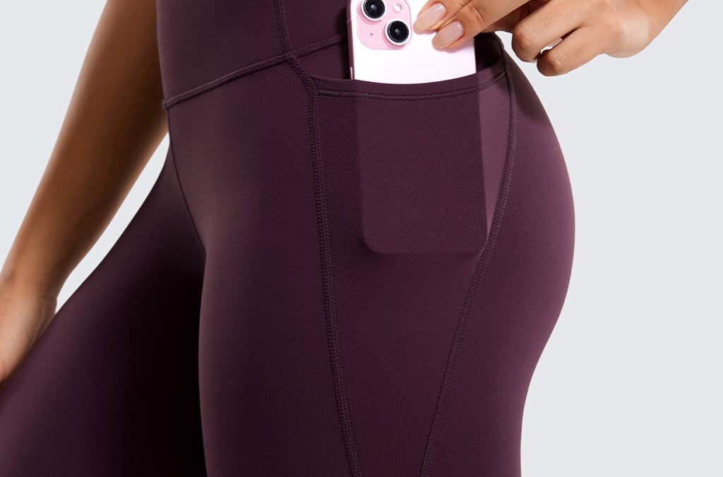 CRZ YOGA Women's Yoga Leggings 25" with Pockets Deep Purple