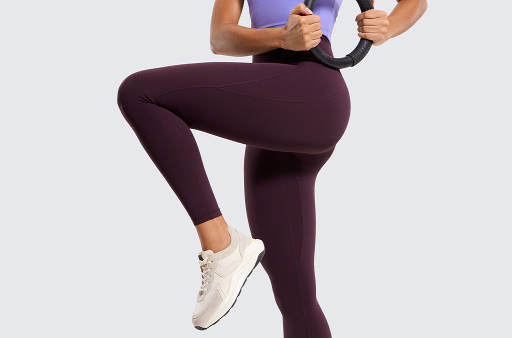 CRZ YOGA Women's Yoga Leggings 25" with Pockets Dark Grey Camouflage 2