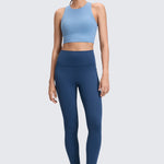 CRZ YOGA Women's Yoga Leggings 25" with Pockets Black Tie Dye Flowers