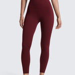 CRZ YOGA Women's Yoga Leggings 25" with Pockets Red Merlot