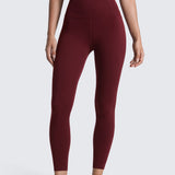 CRZ YOGA Women's Yoga Leggings 25" with Pockets Red Merlot
